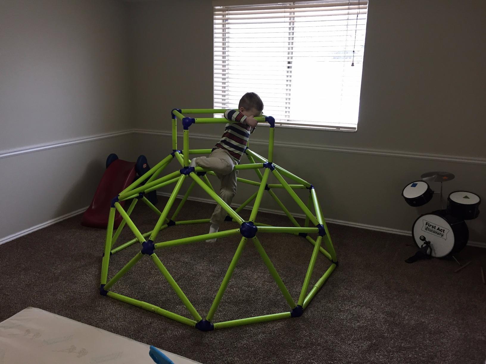 Eezy Peezy Mega Pyramid Monkey Bars Climbing Tower Active Outdoor Fun for Kids Ages 3 to 8 Years Old, Blue/Green customer photo 2