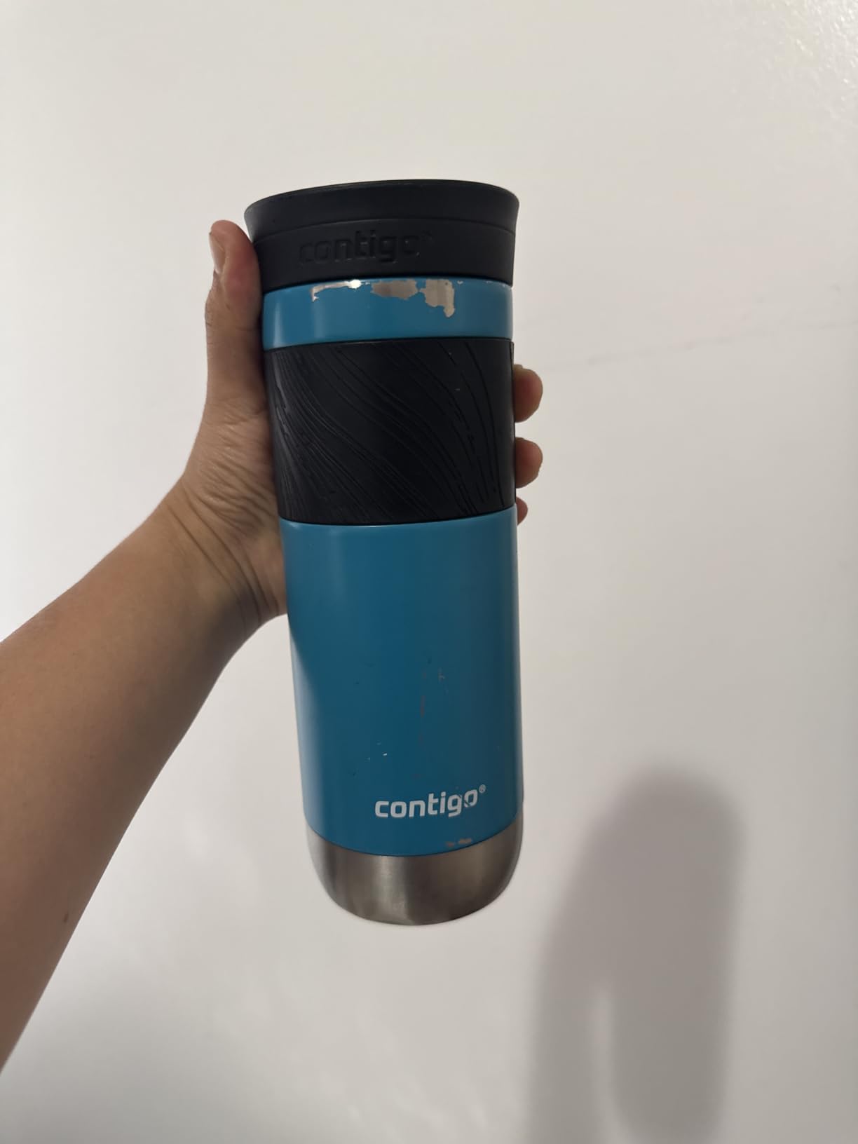 Contigo Byron Vacuum-Insulated Stainless Steel Travel Mug, 20oz - Leak-Proof Lid, BPA-Free, Blue Corn customer photo 1