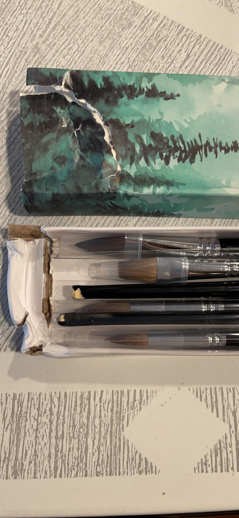 Watercolor Brushes Professional, Fuumuui 8Pcs Sable Paint Brush Set Variety Shapes with Flat, Round Pointed, Cat's Tongue Oval Wash Perfect for Watercolor Acrylic Gouache Inks Painting customer photo 1