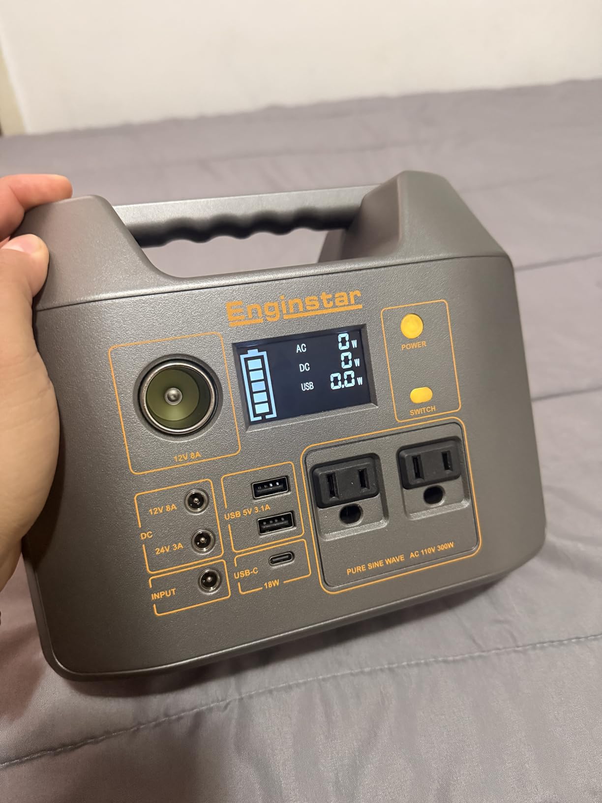 EnginStar Solar Generator, 300W Portable Power Station, 296Wh Lithium Battery Backup w/Two 110V Pure Sine Wave AC Outlet for Camping Road Trip RV, 80000mAh Sufficient Power Supply for Blackout customer photo 2