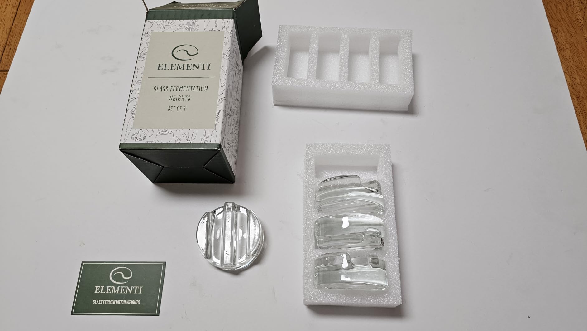 Elementi Fermentation Weight Set of 2 - Easy to Use Glass Fermenting Weights, Perfect Fit for Wide Mouth Mason Jars, Highly Durable Soda-Lime Glass Fermentation Kit for Sauerkraut, Kimchi & More customer photo 2