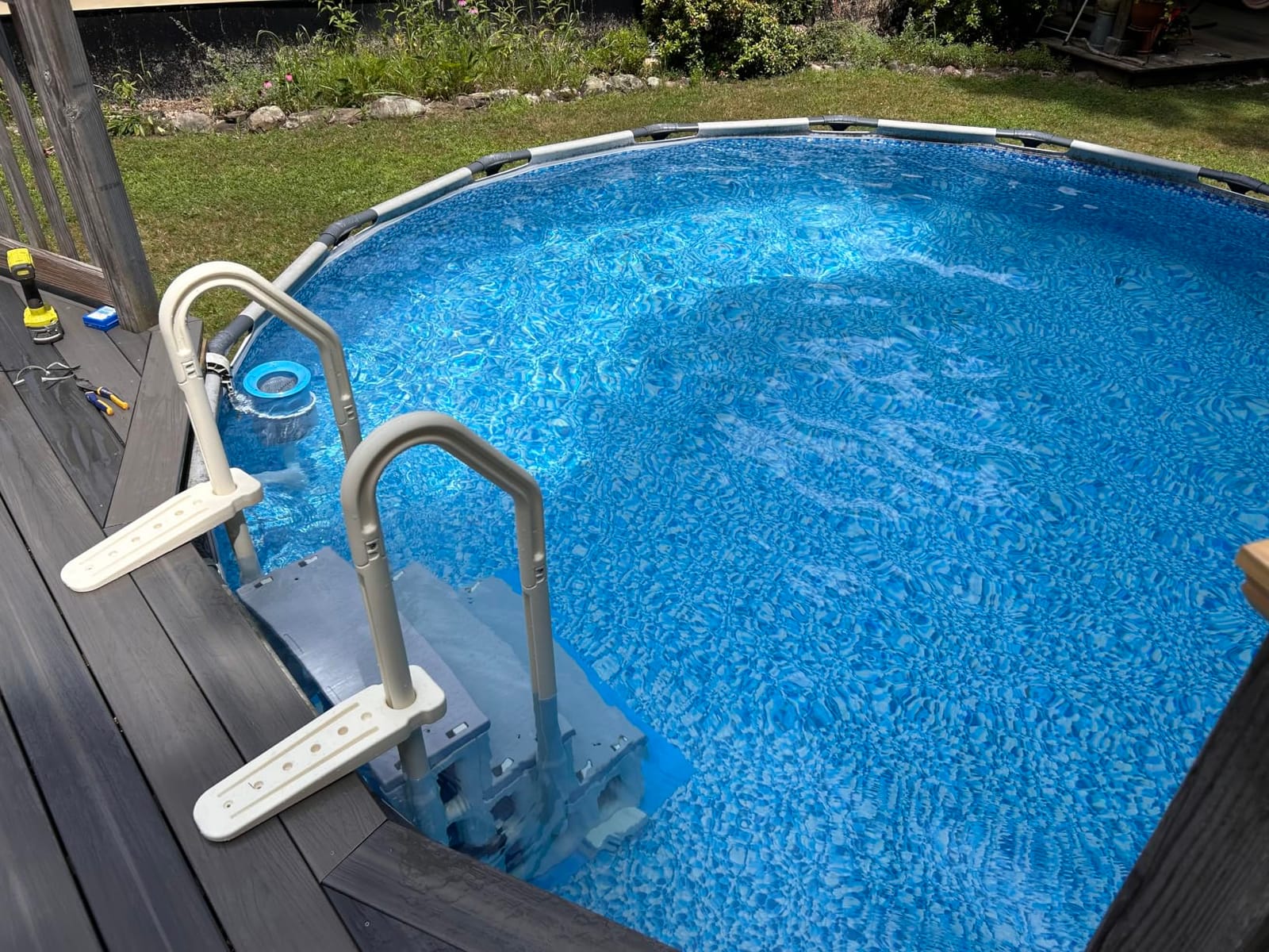 VINGLI Pool Ladder for Above Ground Pools 4-Step, Safety Stair - Full Beige customer photo 2