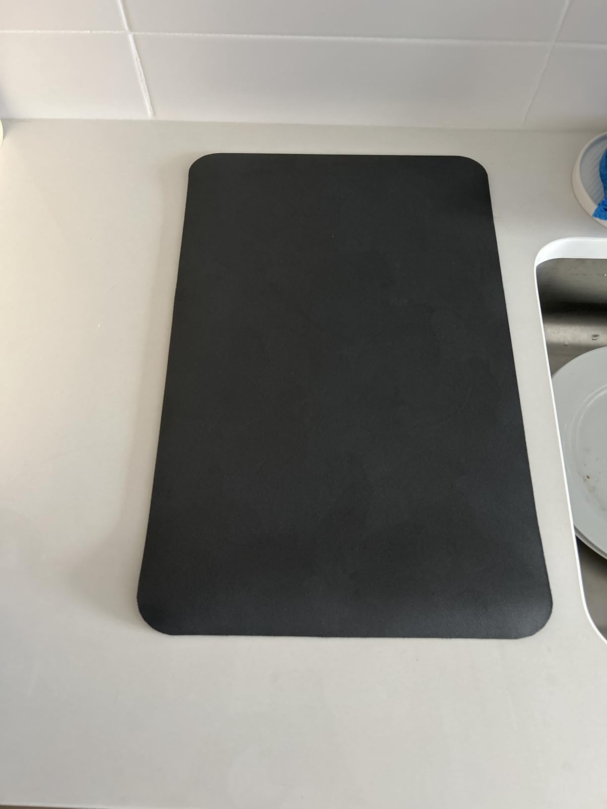 AMOAMI Coffee Mat Dish Drying Mat for Kitchen Counter-Bar Accessories, Hide Stain, Rubber Backed, Absorbent, Fit Under Coffee Maker, Espresso Machine, Pot, Dish Rack, 12