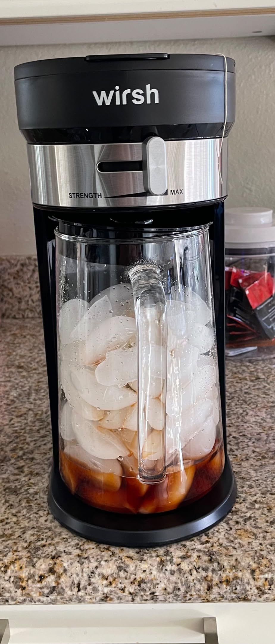 wirsh Iced Tea Maker with 3QT Pitcher, Iced Coffee Maker with Strength Control and Reusable Filter, Perfect For Iced Coffee, Latte, Tea, Lemonade, Flavored Water, Black customer photo 2