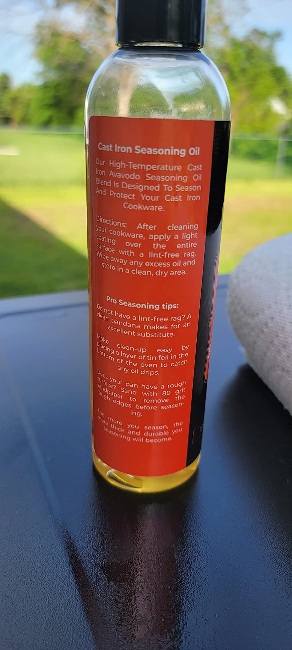 Heritage Products Cast Iron Seasoning Oil - Low-Smoke, Hi Temp All-Natural Skillet Conditioner for Dutch Oven, Griddle, Camp Grill – Cleans, Protects Cast Iron Cookware with Avocado Oil customer photo 1