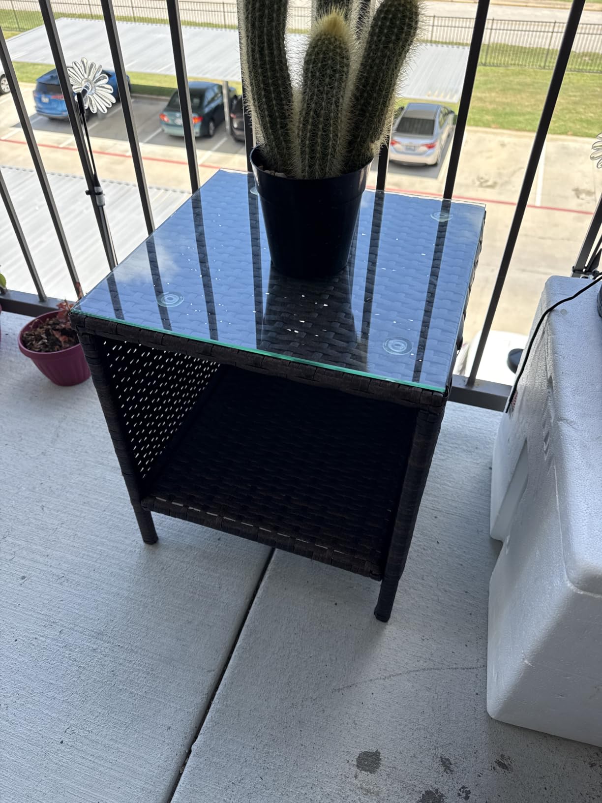 Best Choice Products 3-Piece Outdoor Wicker Conversation Bistro Set, Space Saving Patio Furniture for Garden w/Side Table - Gray/Black customer photo 2