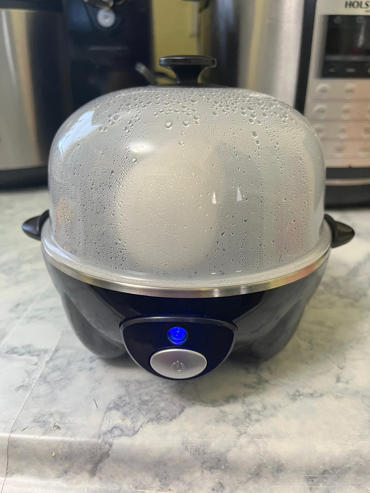 Elite Gourmet 7-Egg Rapid Egg Cooker, Poacher/Omelet Maker, Auto Shut-Off | Soft, Medium & Hard Boiled, Alarm, EGC-007B# customer photo 2