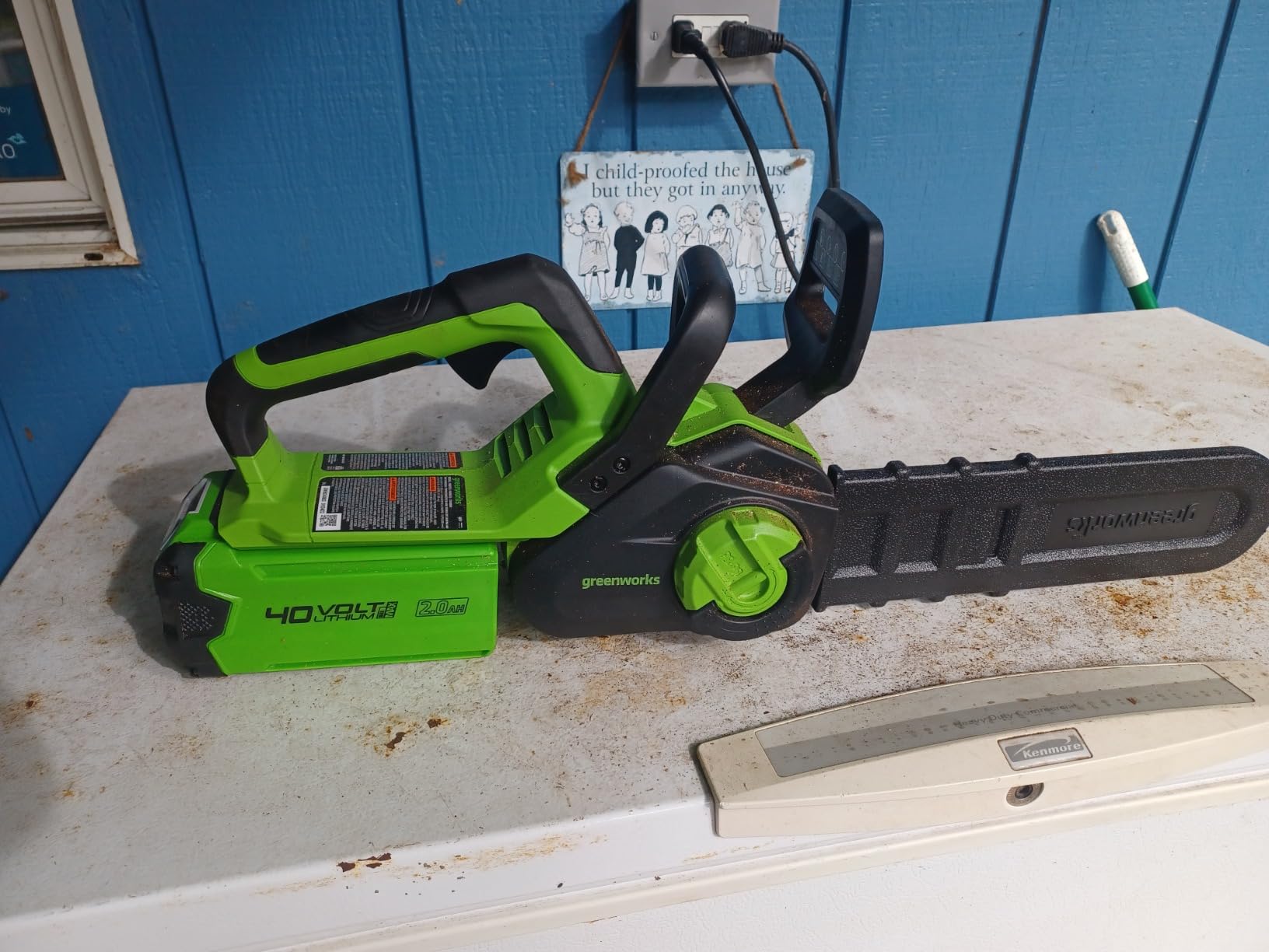 Greenworks 40V 12 in Cordless Electric Chainsaw, 2.0 Ah Battery and Charger customer photo 1