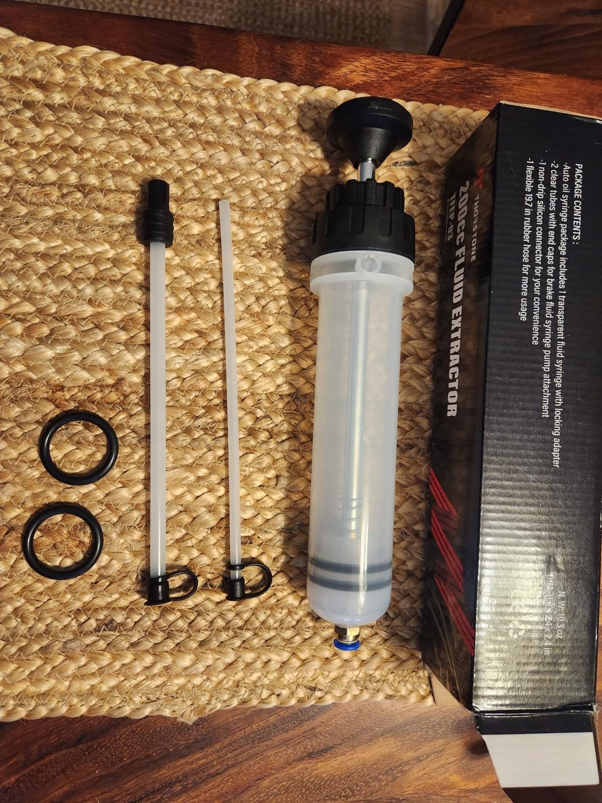 Thorstone 200cc Fluid Extractor Pump with 2pcs 22cm PVC Suction Tubes | Manual Oil Change Syringe and Fluid Transfer Pump for Automotive Liquid Extraction customer photo 1