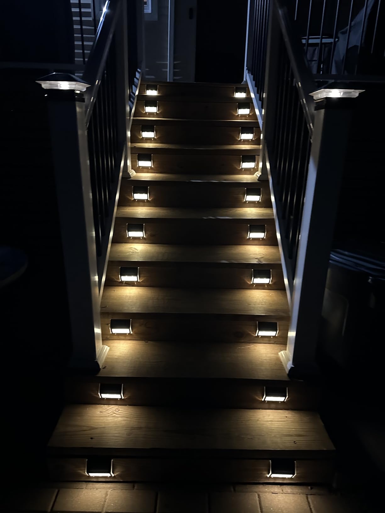 XLUX Warm White Solar Lights for Deck Step Fence, Black SST Housing, 6 Pack customer photo 1