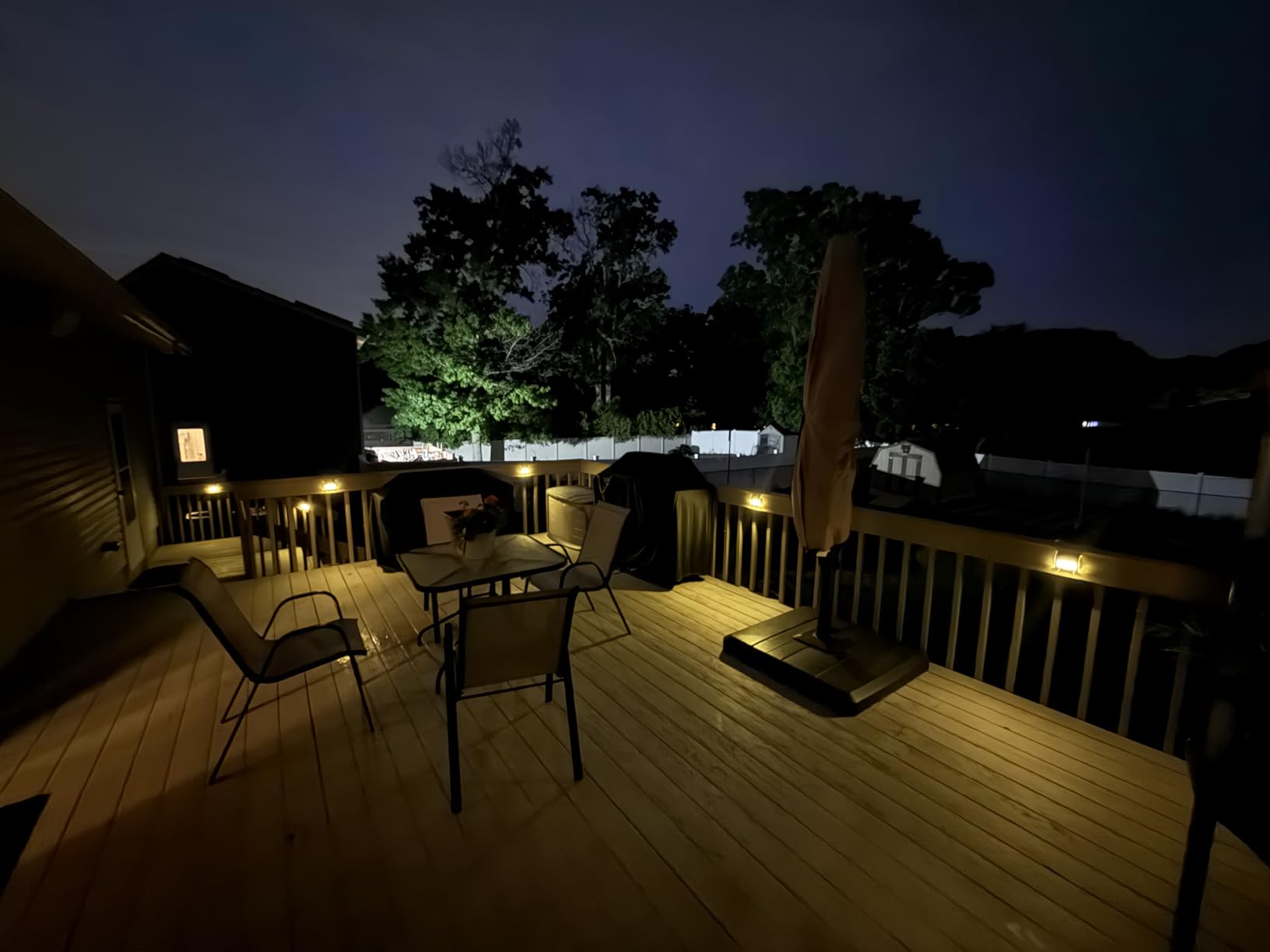 XLUX Warm White Solar Lights for Deck Step Fence, Black SST Housing, 6 Pack customer photo 2