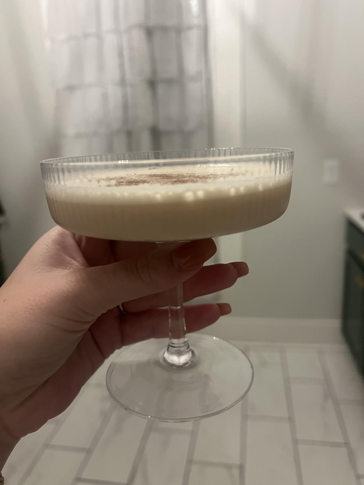 Montex Ribbed Coupe Glasses Set of 6, 10 oz Crystal Espresso Martini Glasses, Vintage Cocktail Glassware for Champagne, Margaritas, Manhattan, Home Bar & Gifts customer photo 2