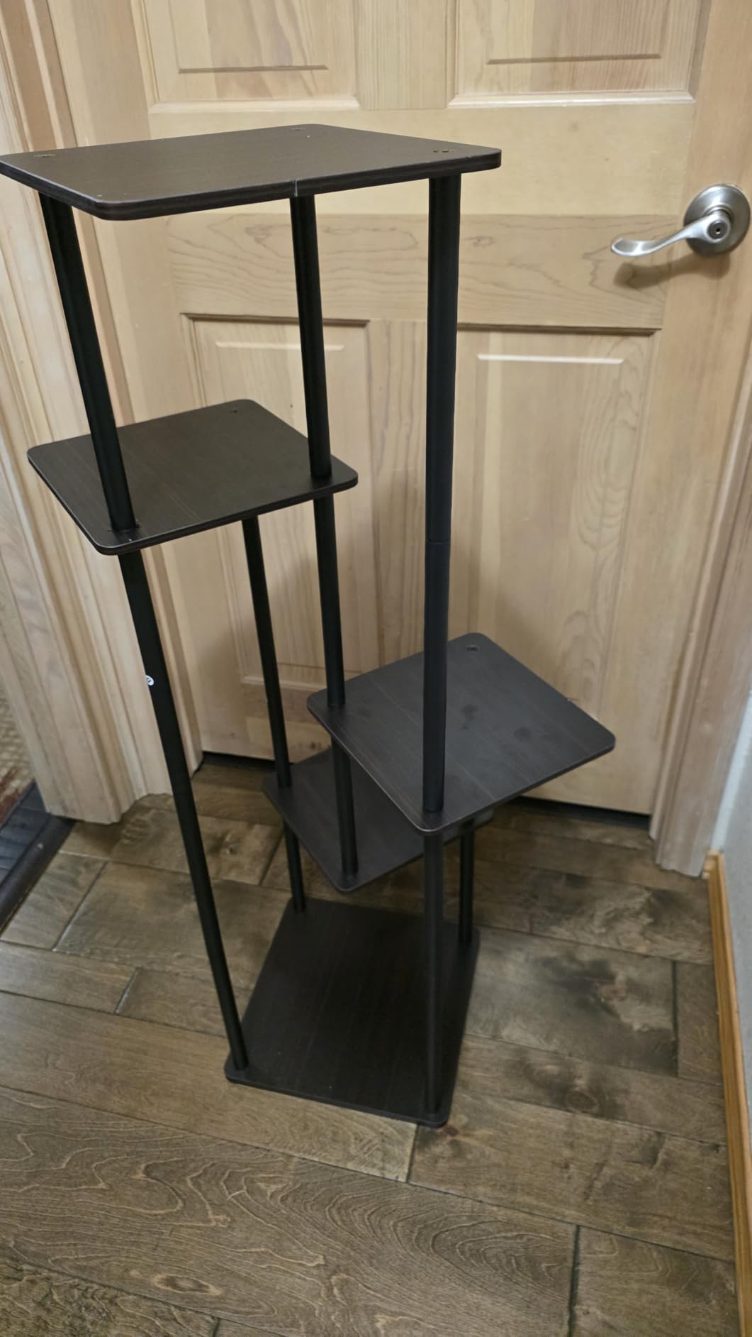 AZERPIAN 5 Tier Tall Plant Stand Indoor Corner Tiered Shelf Metal MDF Board | Sturdy Metal Frame, Space-saving Tiered Design Display Multiple Plants, Modern Style for Home, Balcony, Office Black+Rustic Brown customer photo 1