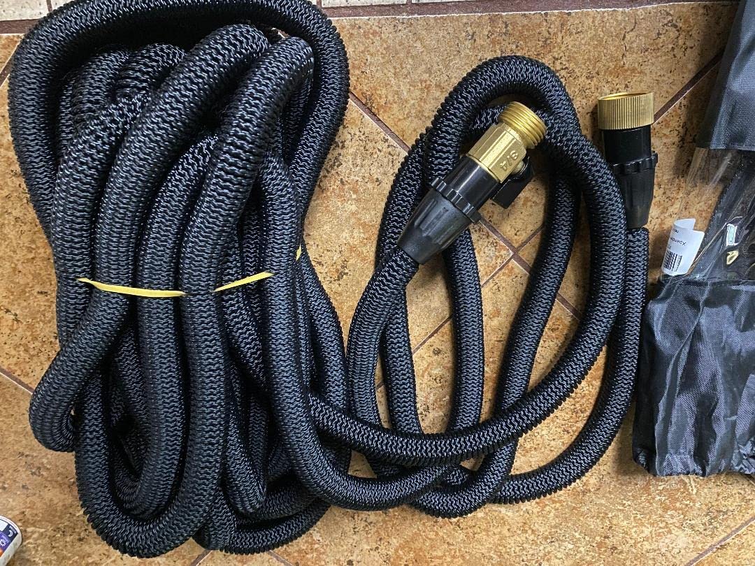 J&B XpandaHose 50ft Expandable Garden Hose- Heavy Duty Superior Strength 3750D - 4 -Layer Latex Core - Extra Strong Brass Connectors and Storage Bag (Black 50) customer photo 2