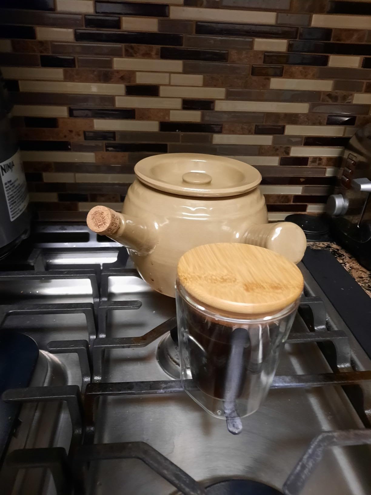Casserole Clay Pot with Spout Ceramic Olive Glazed Jar 1.5qt Slow Simmer | Larger 1500ml - 1600ml Jar, Heat-resistant, Fire Stove Safe, Cooking For Stewing Soup, Herb Decoction & Boiling Tea customer photo 2