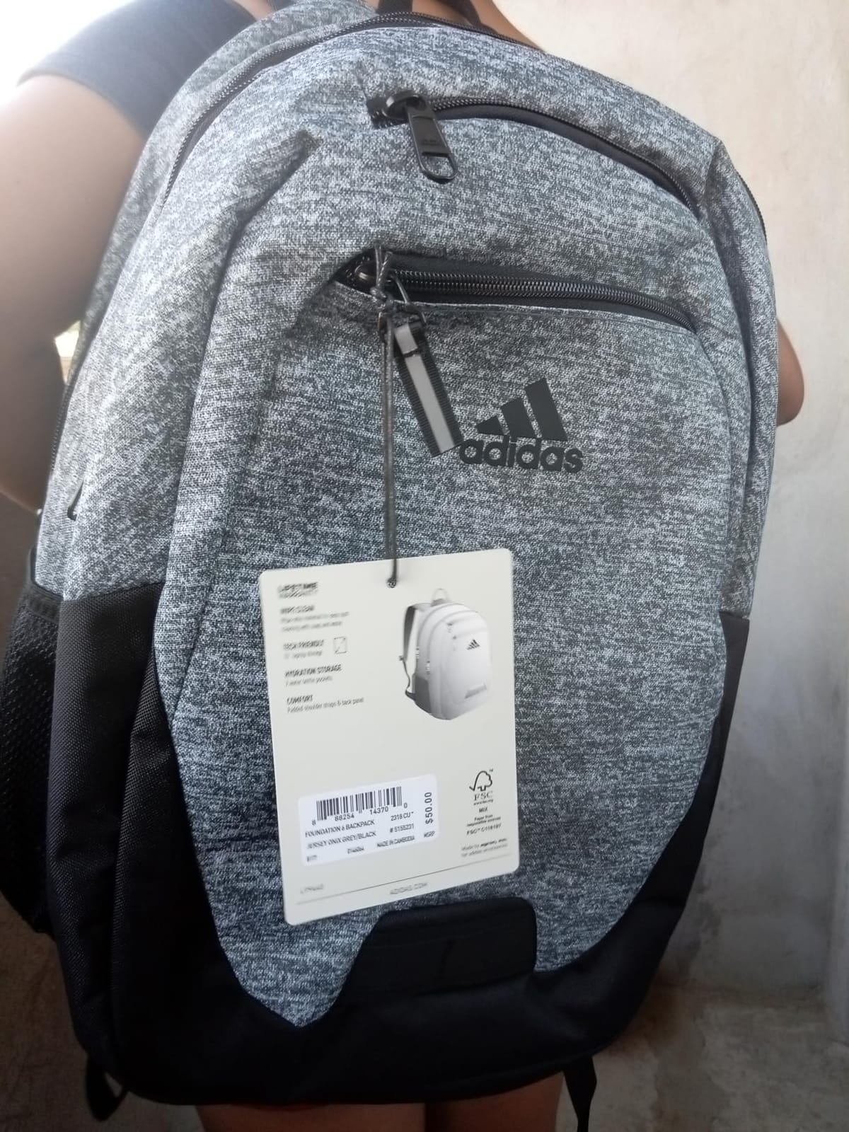 adidas Foundation School Backpack 38L | Padded 16-In. Laptop Sleeve, Multiple Organizer Pockets, Water-Bottle Pockets, Wipe-Clean Lining customer photo 2