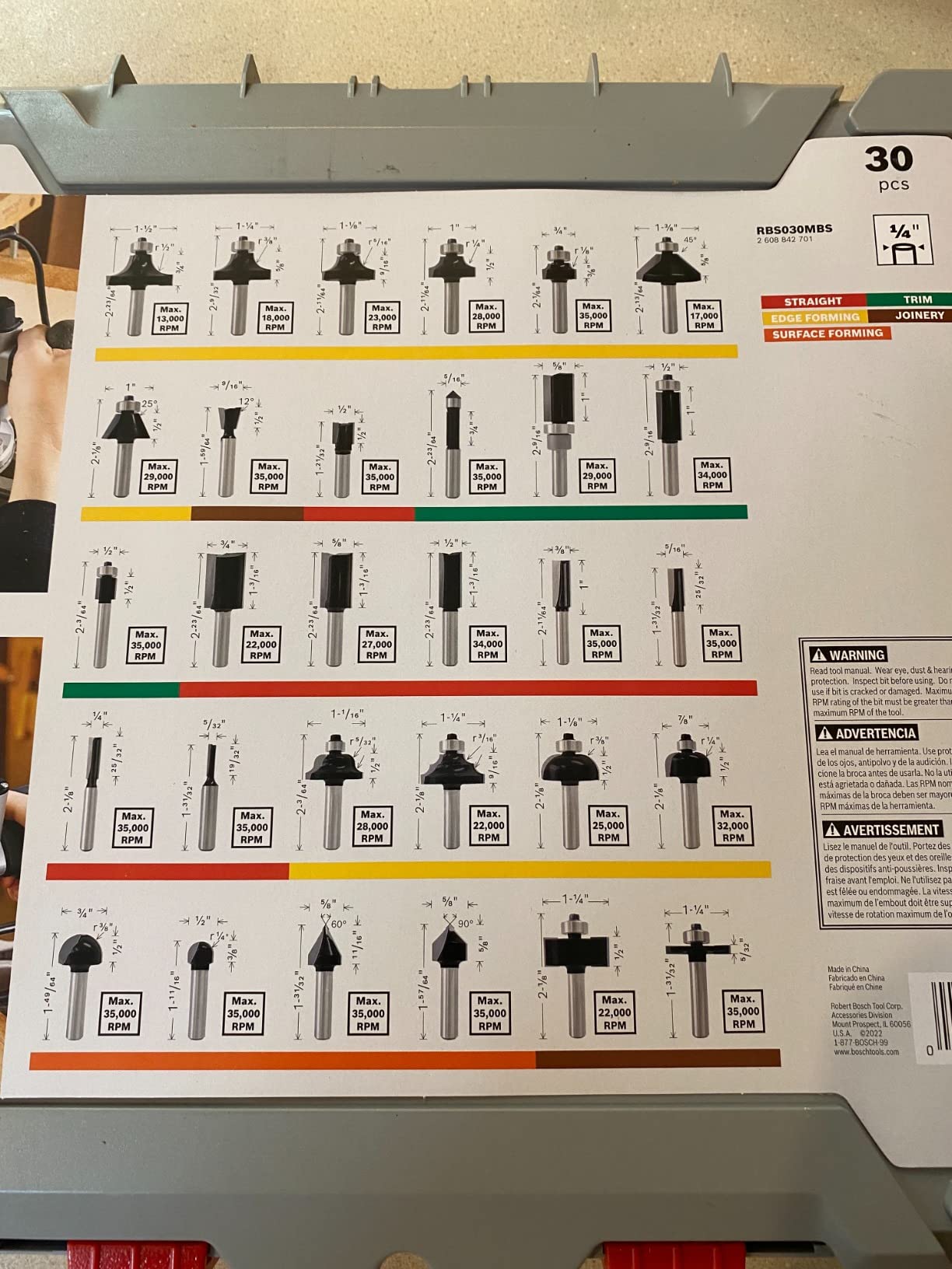 BOSCH RBS015MBS 15-Piece Carbide-Tipped Wood Router Bits Set | Smooth cuts for woodworking, accessories for wood router use, Universally Compatible Accessory, assorted customer photo 2