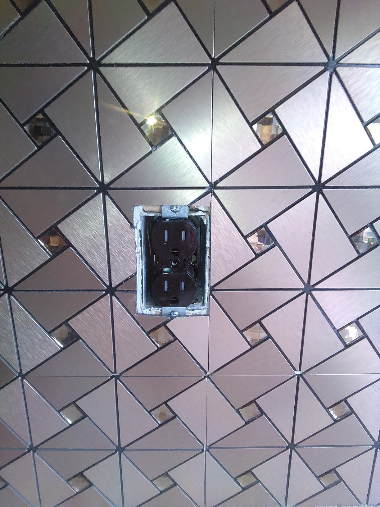Vamos Tile Black Mixed Glass Peel and Stick Backsplash Tile customer photo 2
