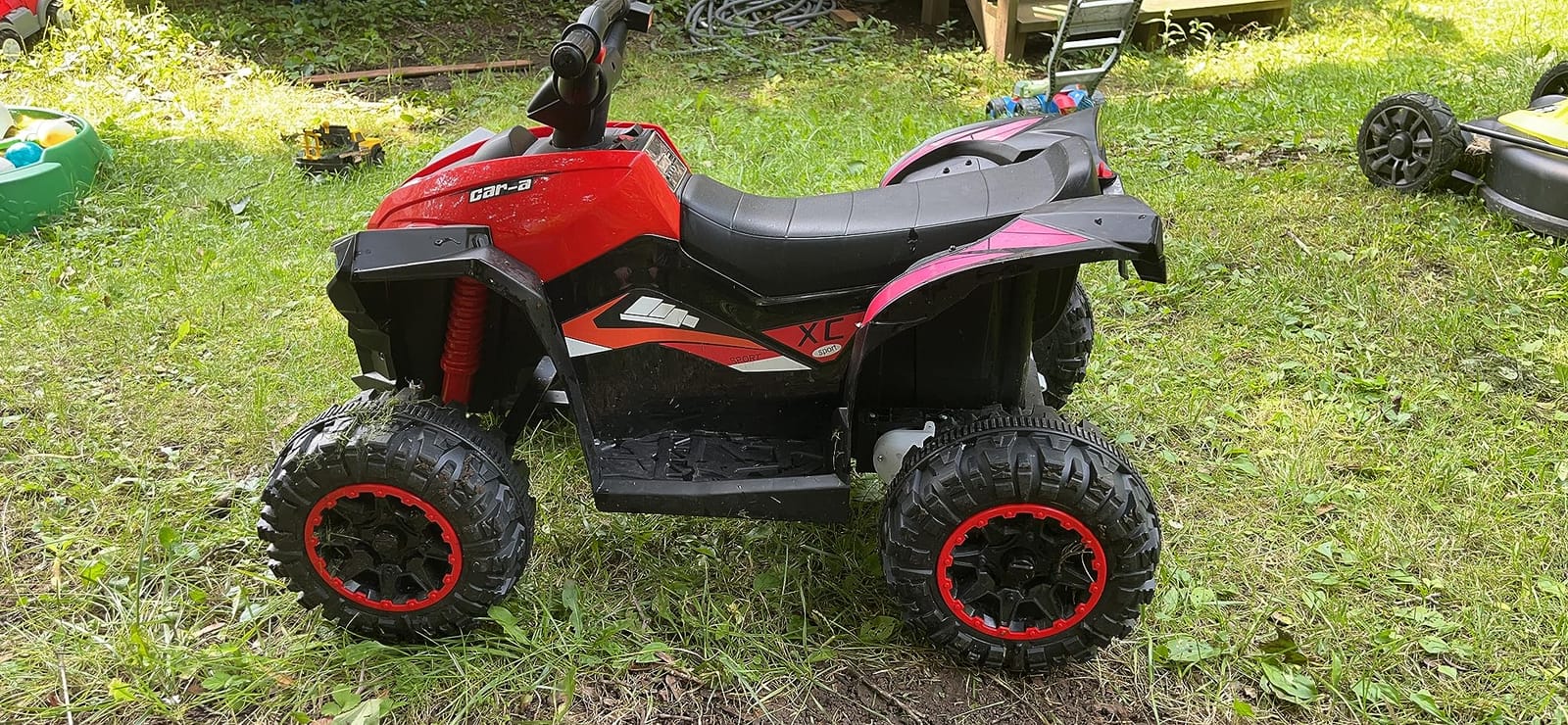 Aosom 12V Kids ATV Quad Car, 4 Wheeler, Forward & Backward Function, Red customer photo 2