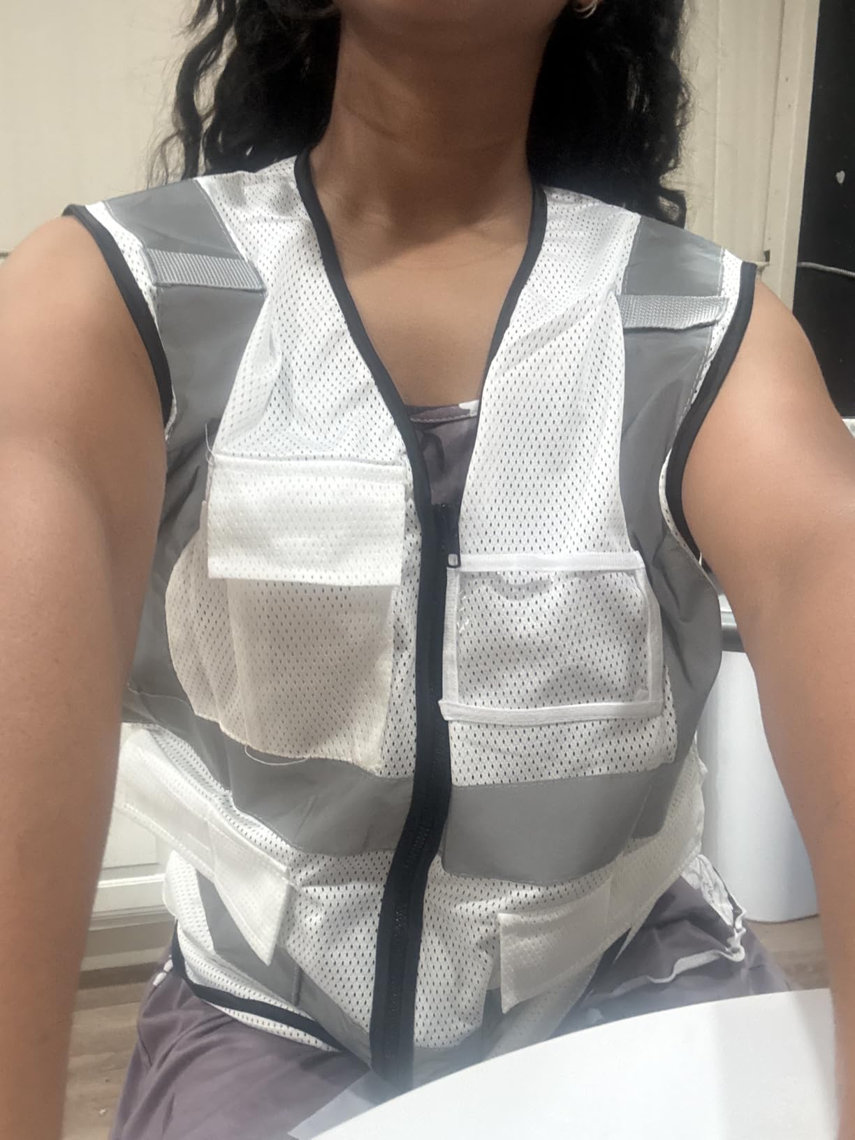 TICONN High Visibility Reflective Safety Vest for Men & Women, ANSI Class 2 | Breathable Polyester Mesh, 360 Reflective Strips, Multi-Function Pockets with ID Storage customer photo 1