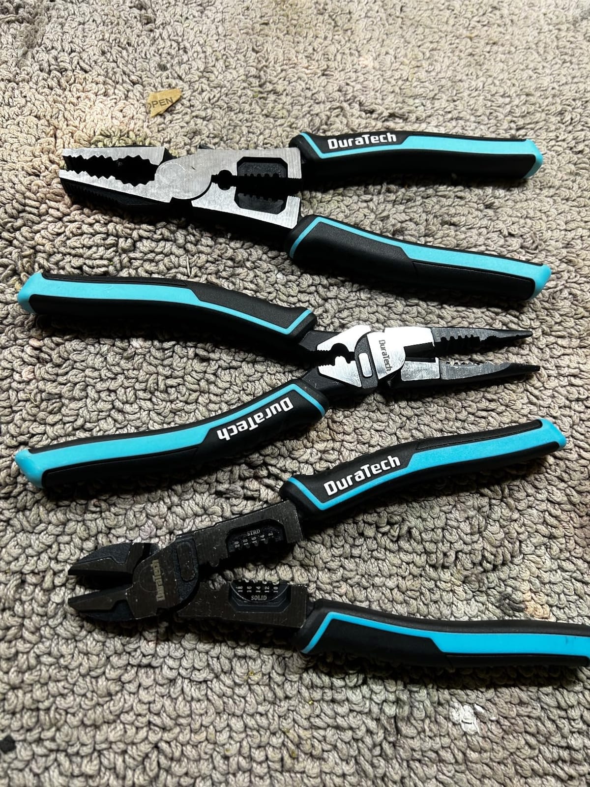 DURATECH 3PCS Pliers Set, Large 6 in 1 Multifunctional Wire Stripper Crimper Cutter, 8.5