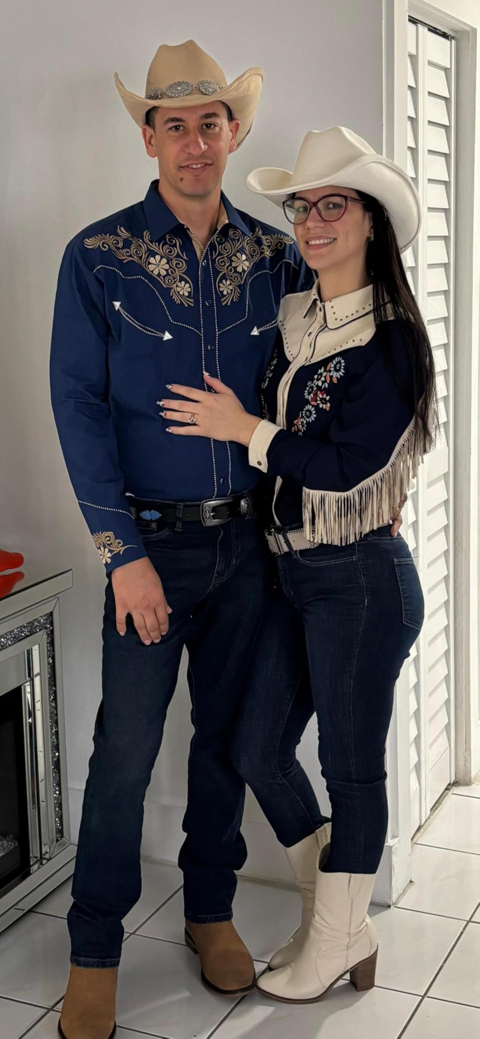 JOHN MOON Women Western Embroidered Snap Shirt Fringe for Concert customer photo 2