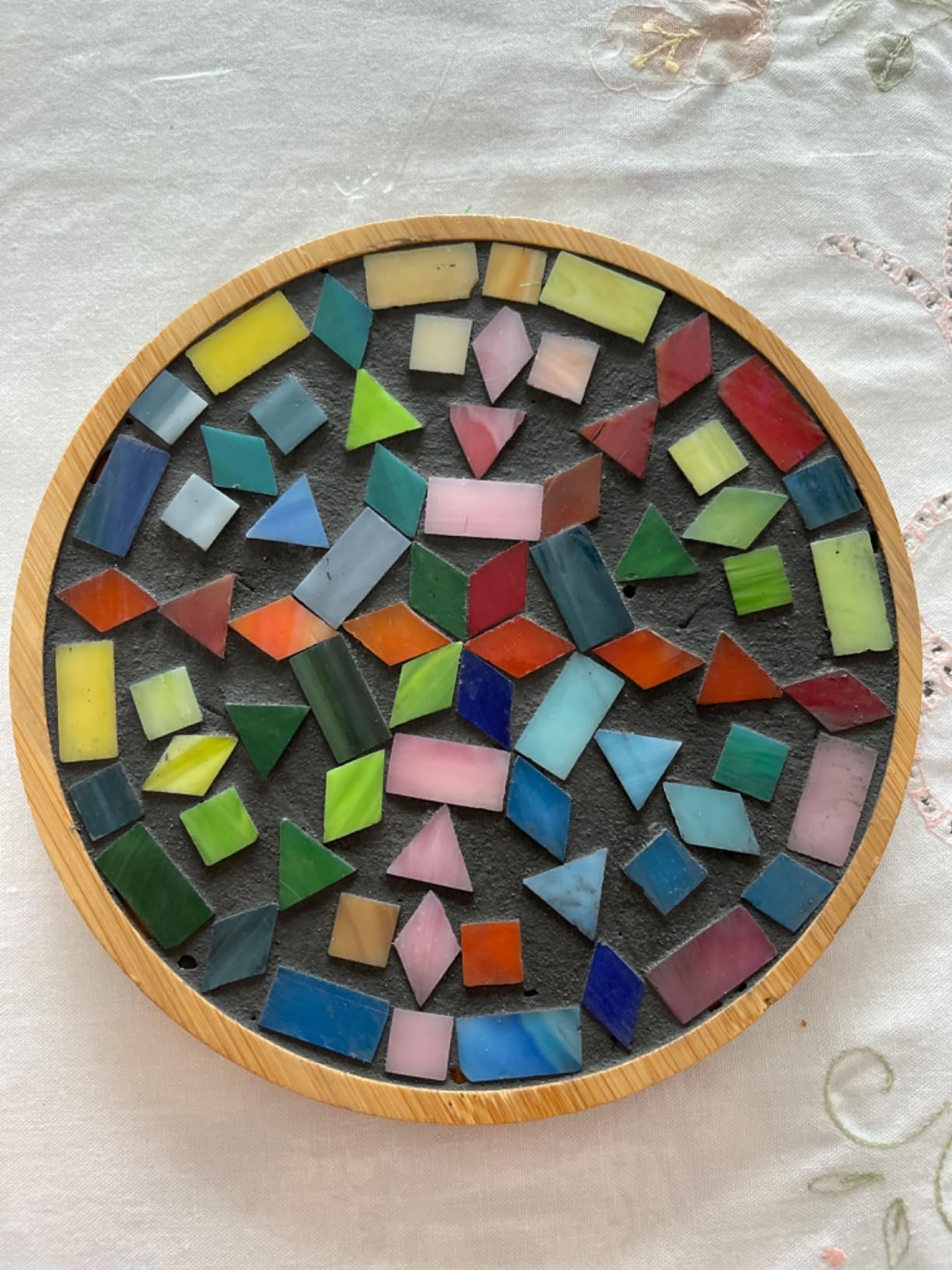 Lanyani 2 Sets of DIY Mosaic Craft Kits Mosaic Tiles Coaster Kit Make Your Own Mosaic Project Handmade Craft Set with Stained Glass Mosaic Tile Pieces for Decoration and Gift customer photo 1
