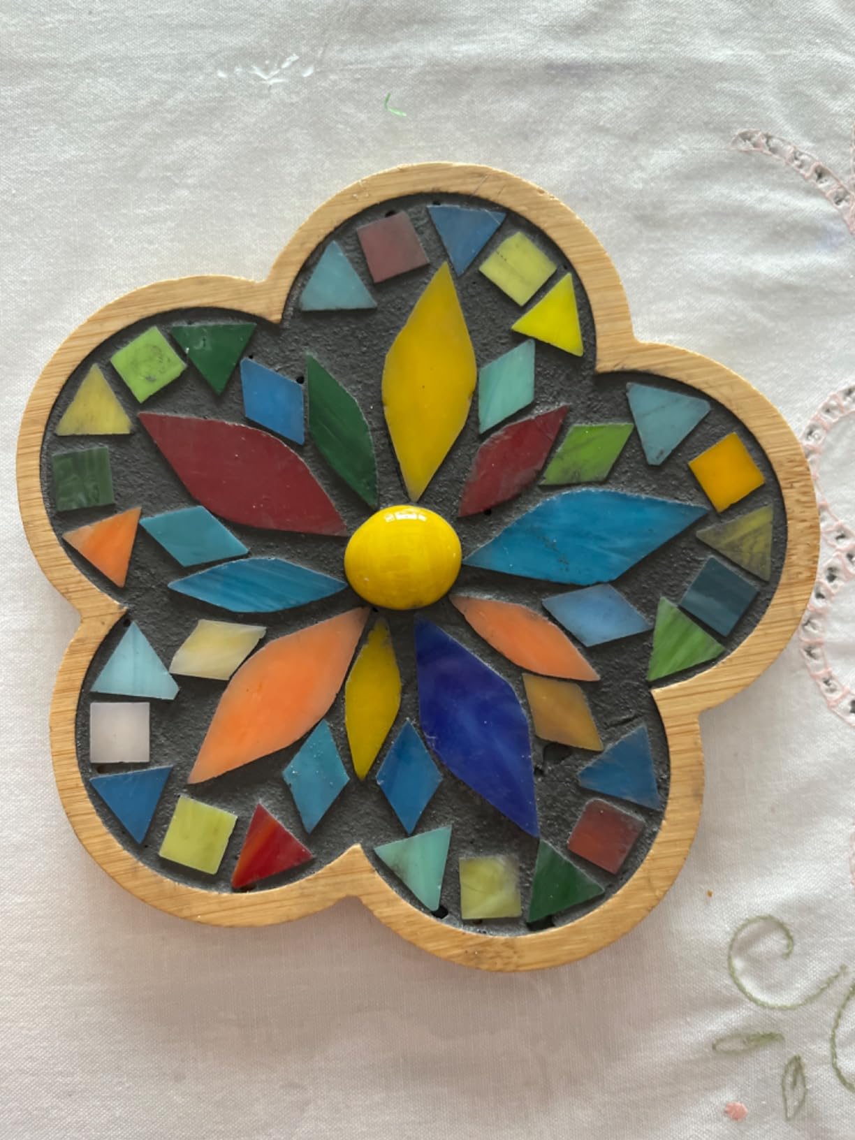 Lanyani 2 Sets of DIY Mosaic Craft Kits Mosaic Tiles Coaster Kit Make Your Own Mosaic Project Handmade Craft Set with Stained Glass Mosaic Tile Pieces for Decoration and Gift customer photo 2