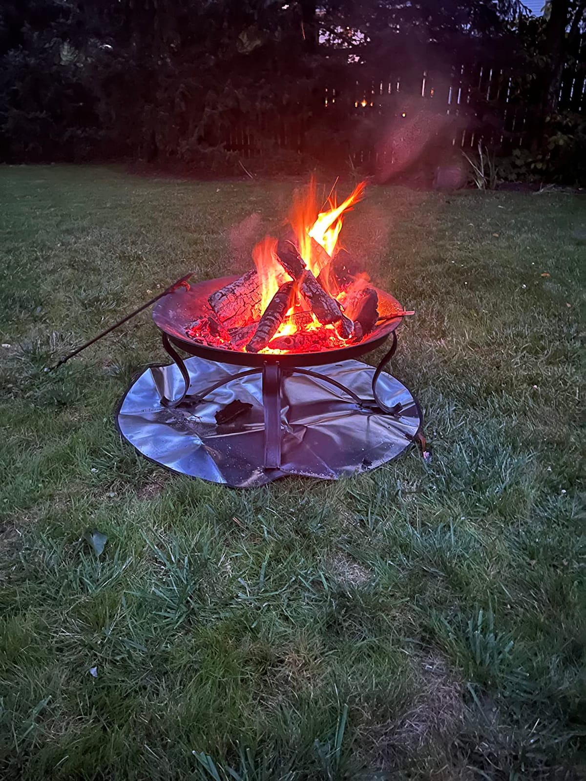 DocSafe 60 x 60 inches Round Under Grill Mat,Large 4 Layers Fire Pit Mat,Fireproof Mat Heat Insulated Protector for Deck,Patio,Grass,Smoker,BBQ,Reusable Oil-Proof and Waterproof Indoor Fireplace Pad customer photo 1