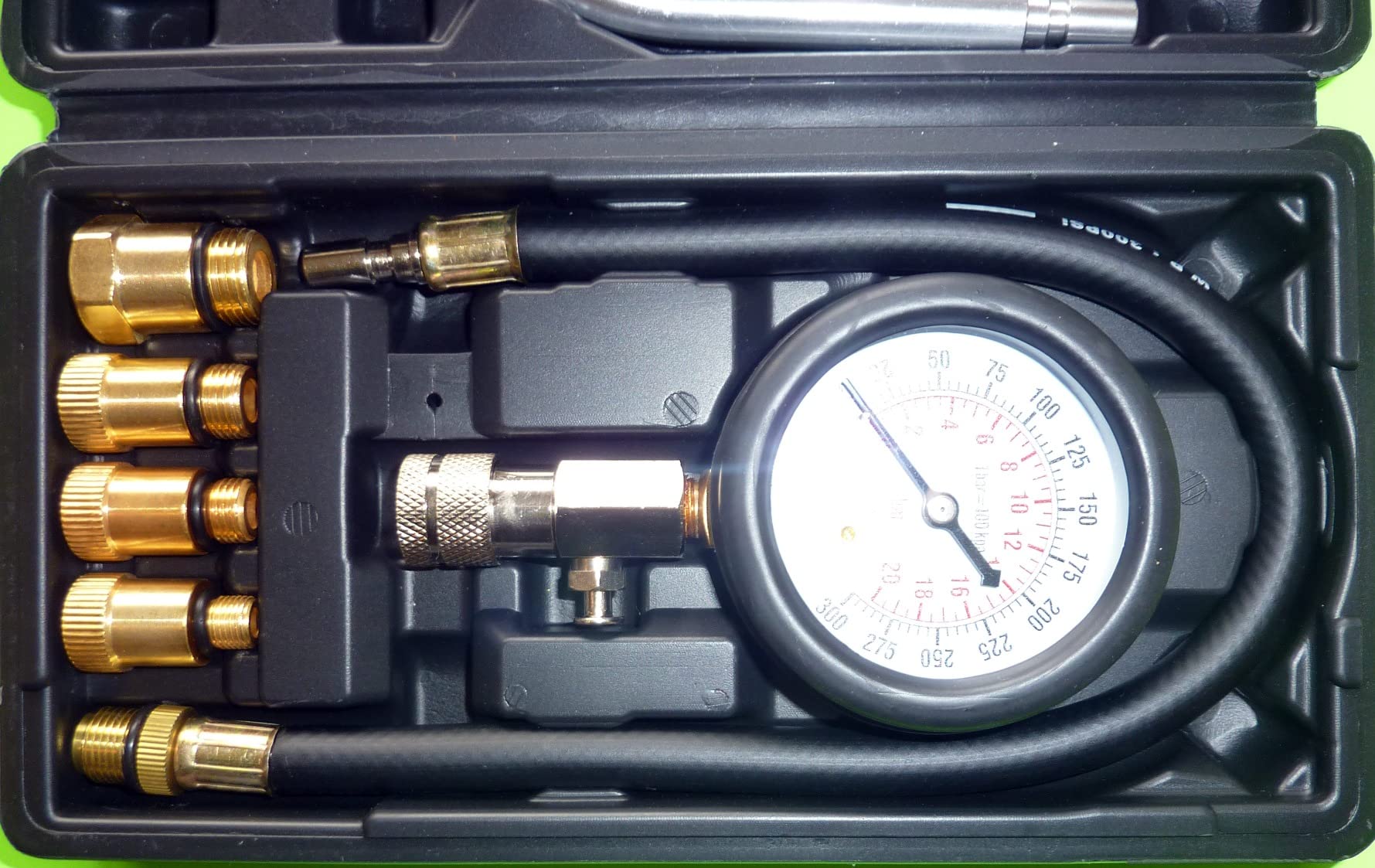 8PCS Compression Tester, Engine Compression Tester kit Professional Petrol Gas Engine Cylinder Pressure Gauge 0-300 PSI Automotive Tool for Motorcycle Car Truck (Plastic red) customer photo 1