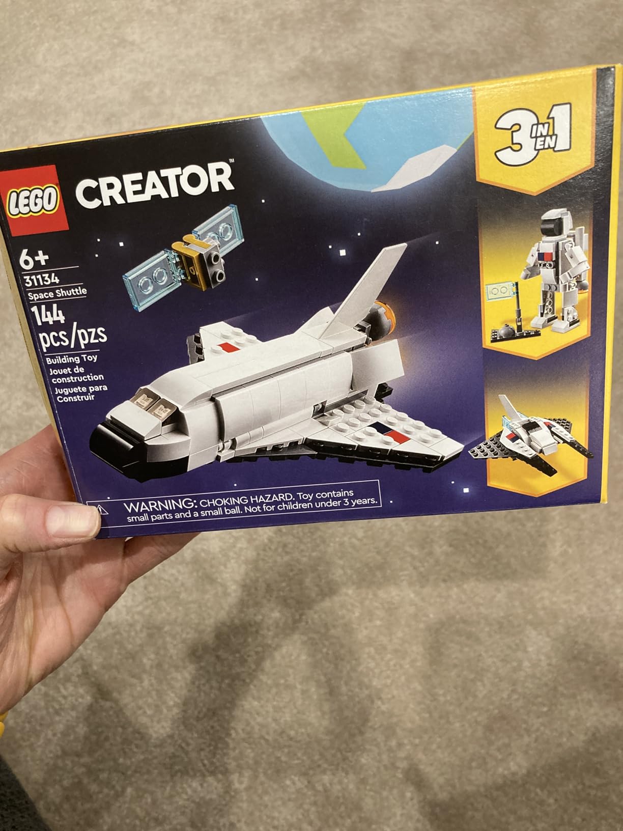 LEGO Creator 3 in 1 Space Shuttle Toys - Space Toys Building Set for Boys & Girls, Ages 6+ - Option to Build 2 Spaceships or Astronaut - Educational Gift for Kids Birthday & Holidays - 31134 customer photo 2
