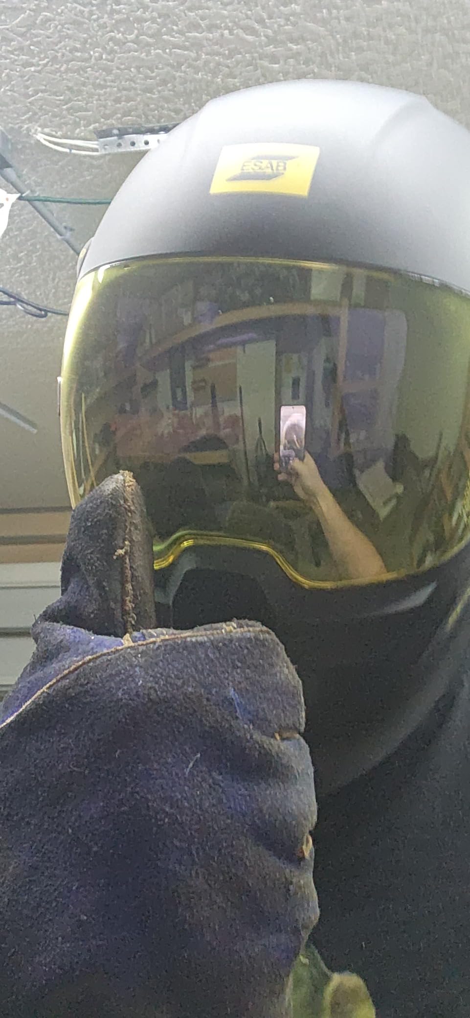 ESAB® Sentinel™ A60 Welding Helmet, Black Low-Profile Design, High Impact Resistance Nylon, Large Viewing Area 4.65 in x 2.80 in customer photo 1