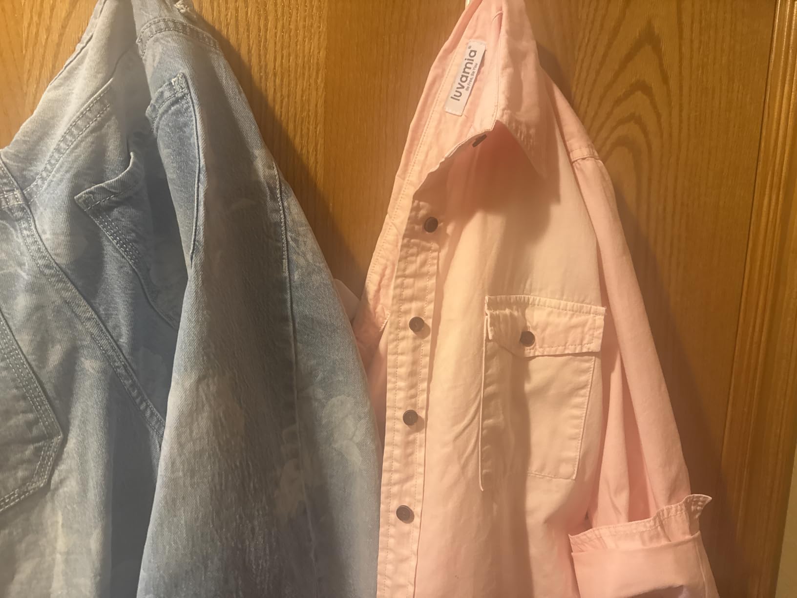 luvamia Denim Shirt Women Chambray Jean Western Shirts Long Sleeve Button Down Tops customer photo 2