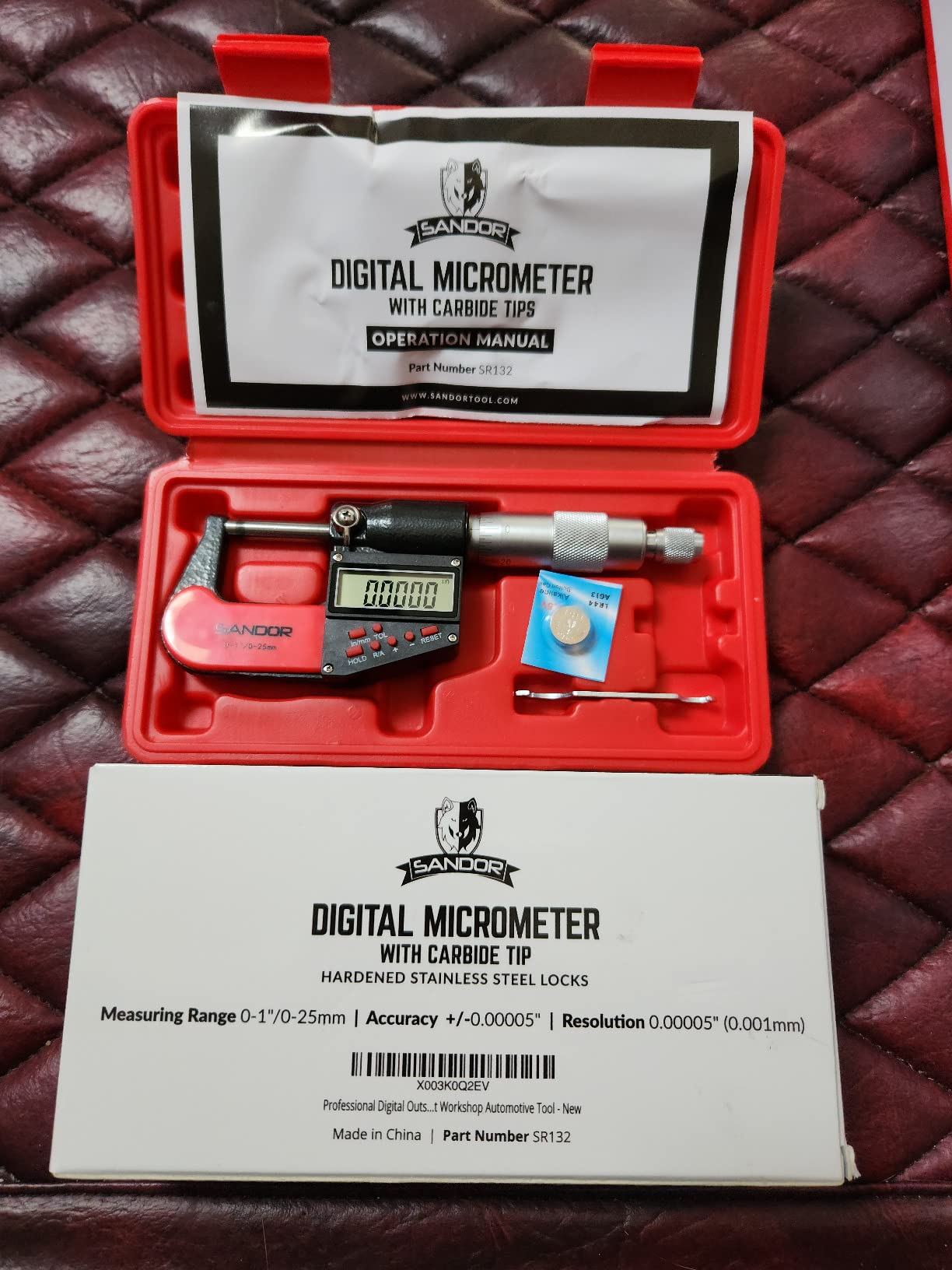 Professional Digital Outside Micrometer with Carbide Tip 0-1