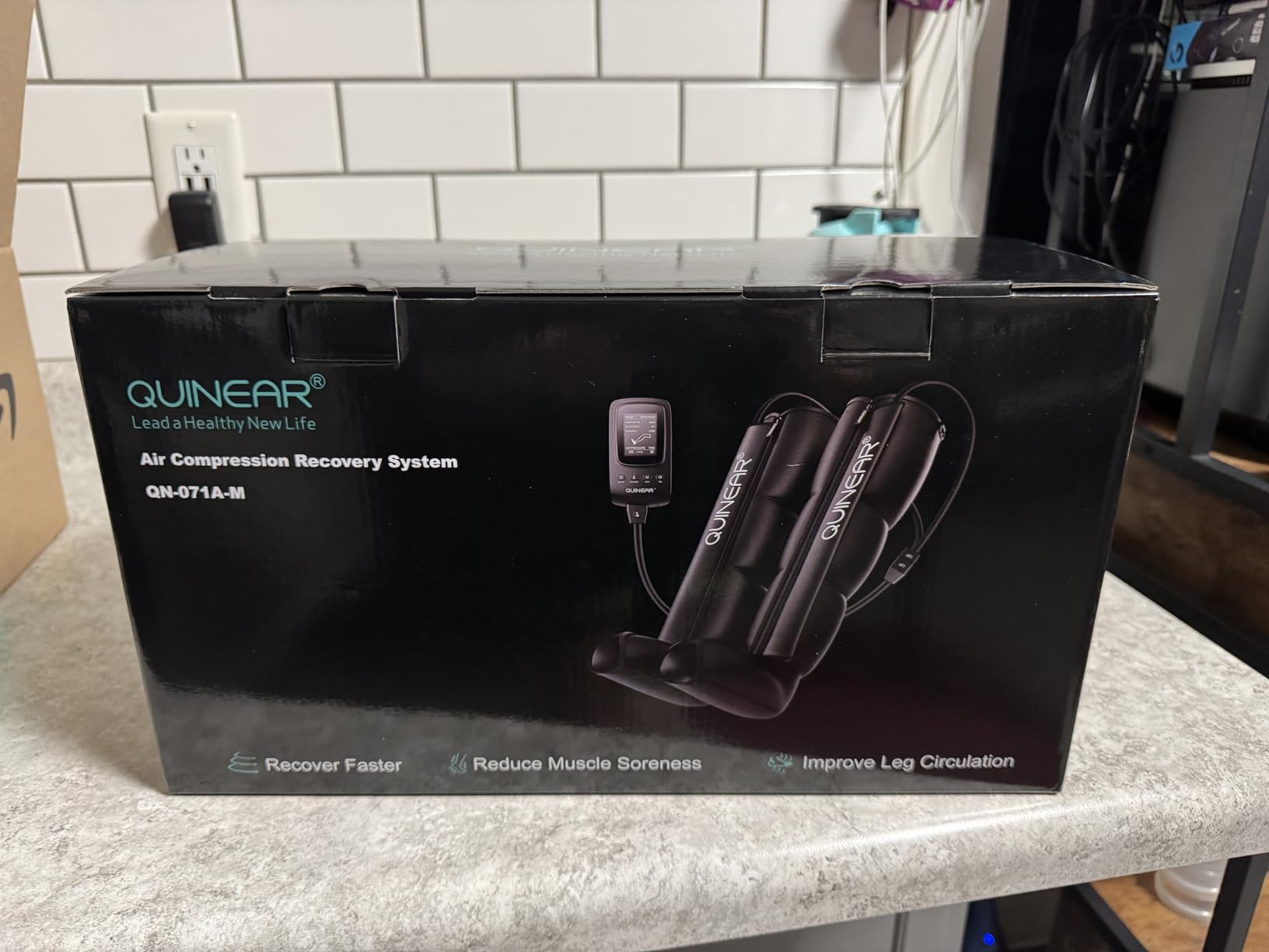QUINEAR Air Compression Recovery System, Professional Sequential Device for Massage Therapy, Foot and Leg Recovery Boots to Improve Circulation for Athletes, FSA-HSA Eligible (Large) customer photo 2