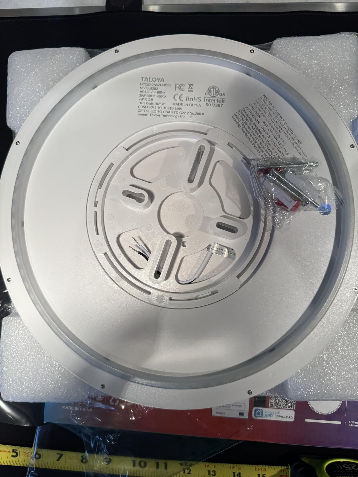 TALOYA Smart Ceiling Light,Main Light and RGB Night Light Dimmable,12 Inch customer photo 1