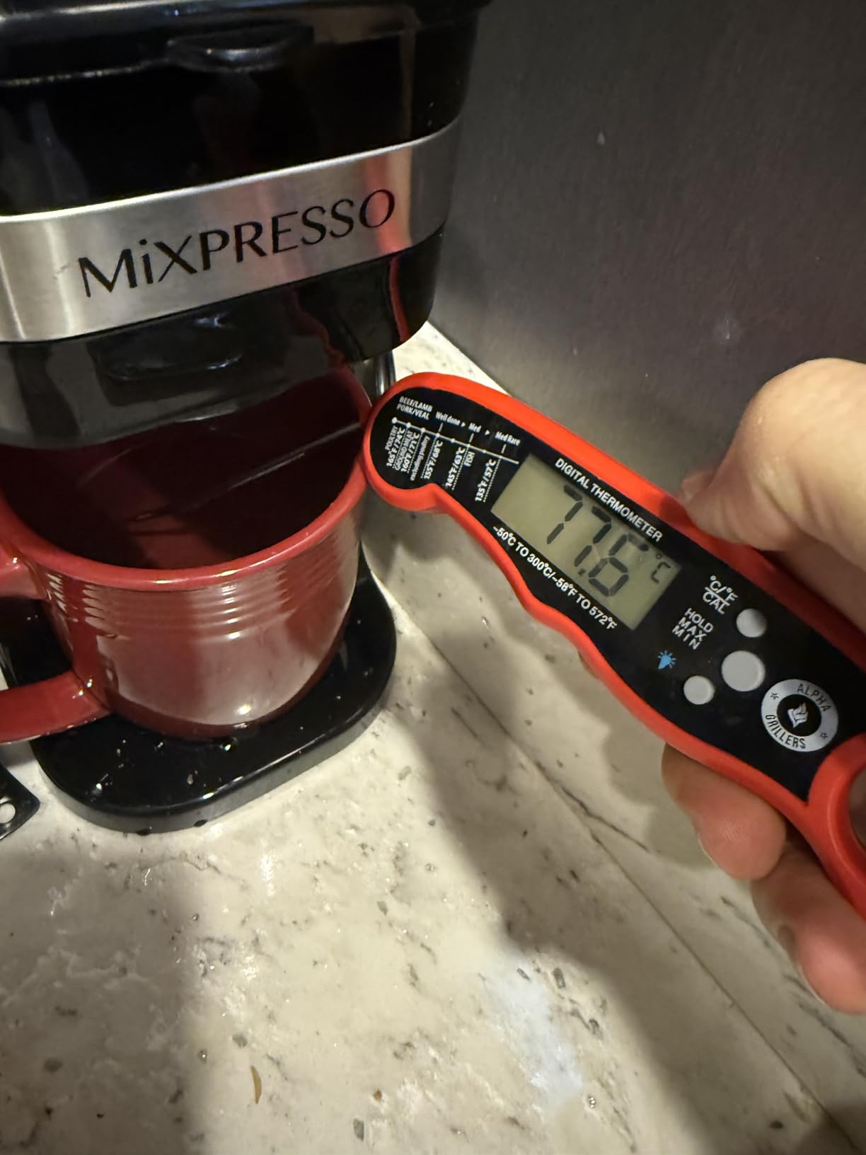 Mixpresso Single Serve & Single Cup Coffee Maker with 14oz Travel Mug White | For ground coffee only, reusable filter, auto shut off. Compact personal drip coffee maker, not compatible with K-Cup pods. customer photo 1