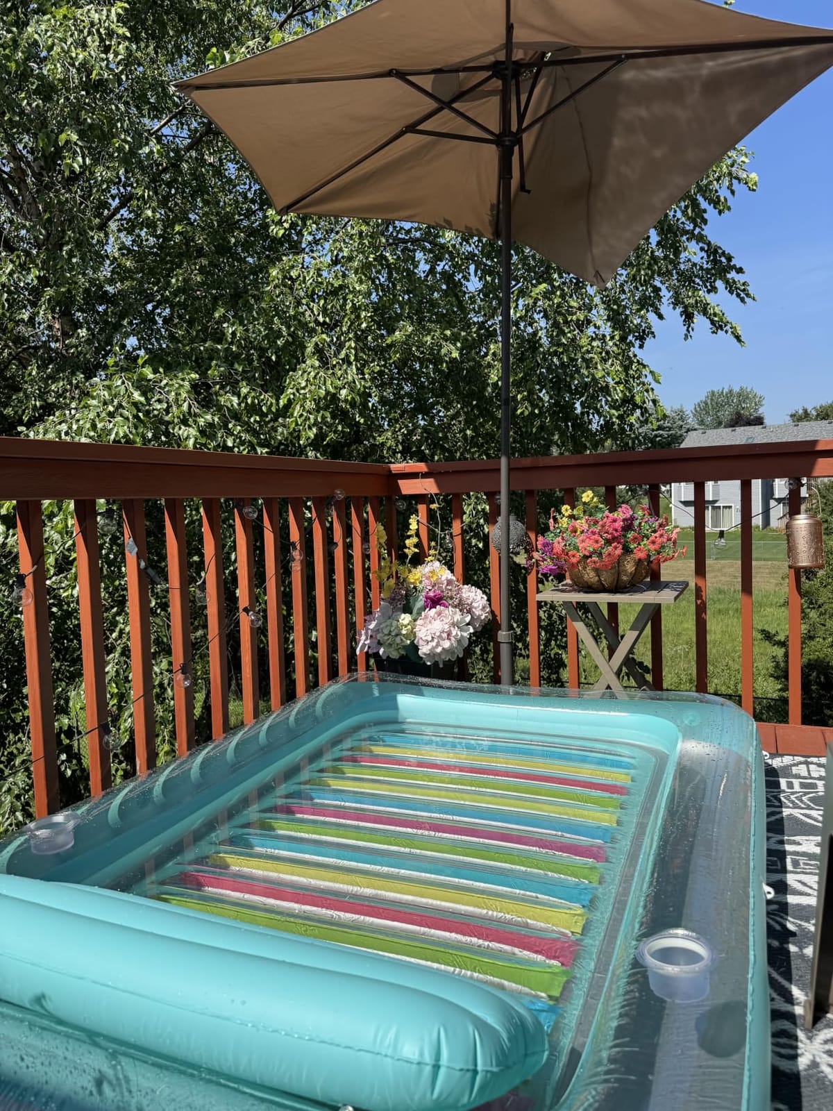 Inflatable Tanning Pool Lounger Float - Jasonwell 4 in 1 Sun Tan Tub Sunbathing Pool Lounge Raft Floatie Toys Water Filled Tanning Bed Mat Pad for Adult Blow Up Kiddie Pools Kids Ball Pit (MG,L) customer photo 2