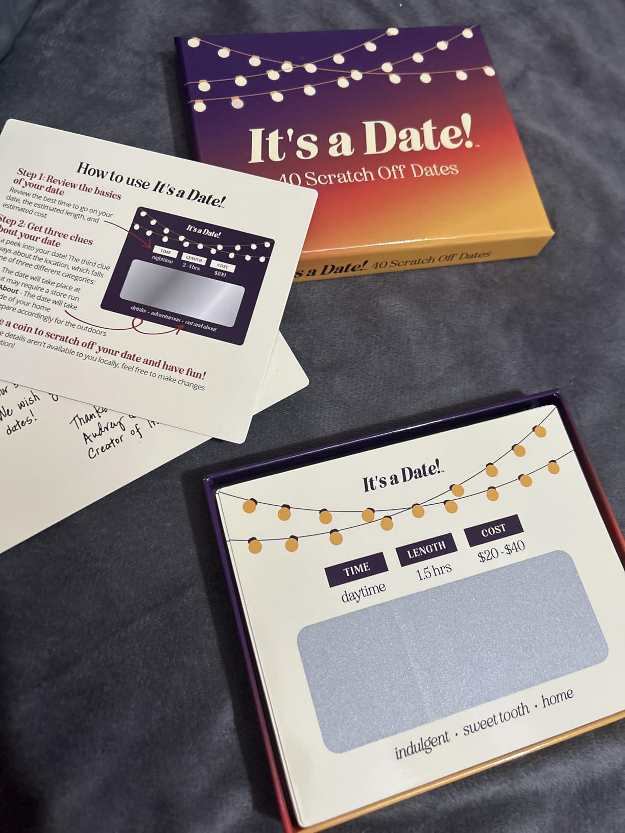 It's a Date!, 40 Fun and Romantic Scratch Off Date Night Ideas for Him, Her, Girlfriend, Boyfriend, Wife, Husband & Couples, Valentine's Gift for Men and Women customer photo 2