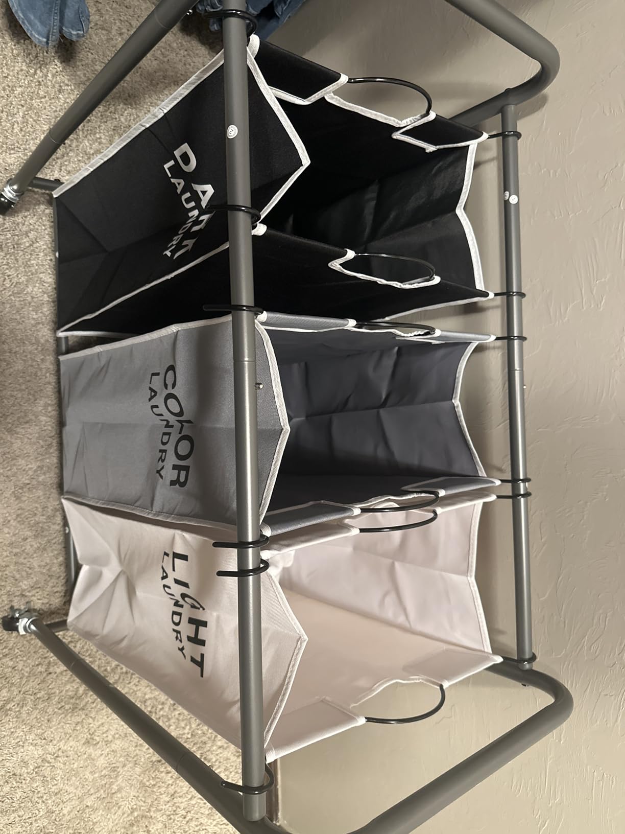 ROMOON Laundry Sorter Hamper 3 Section, Divided Laundry Basket Organizer customer photo 2