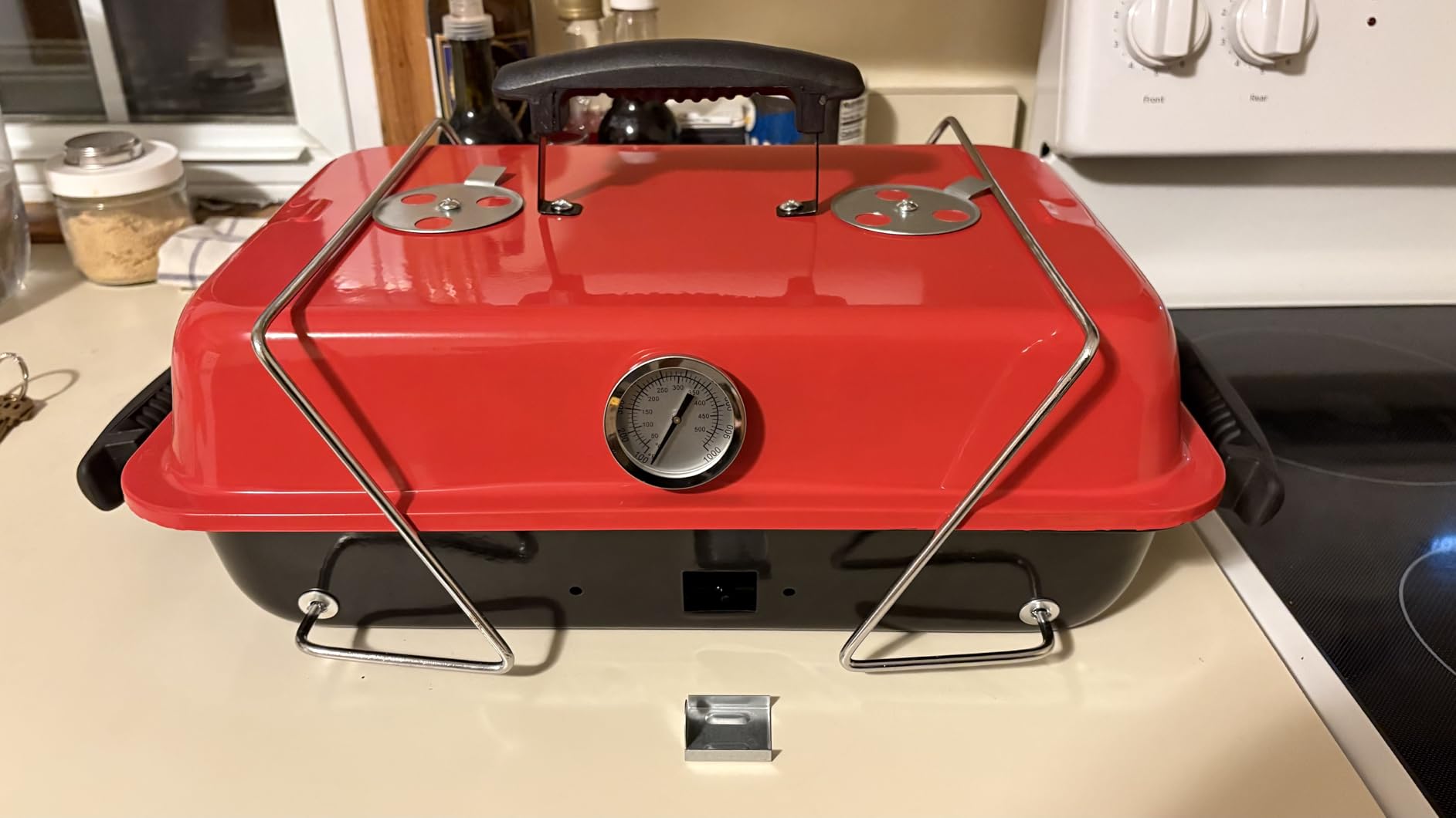 Charcoal Grill for Outdoor BBQ Smoker Tabletop Portable BBQ Grill,RED customer photo 1
