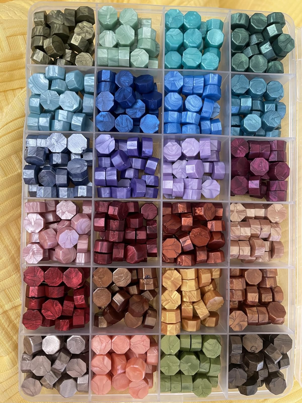 Metallic Assorted Color Wax Seal Beads - 24 Colors, 600+ Sealing Wax Beads | For DIY Wax Seals, Decor for Envelope, Letter, Wedding Invitation and Sealing Wine Bottle customer photo 1
