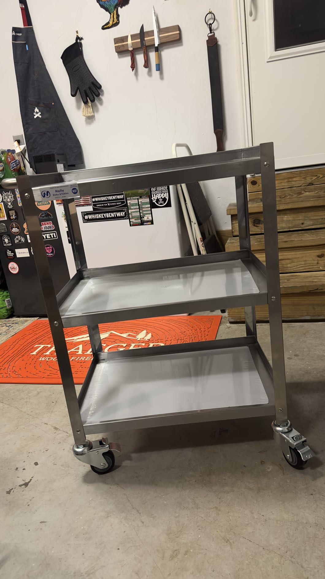 Hally Stainless Steel Utility Cart 3 Tier NSF Rolling Carts 31