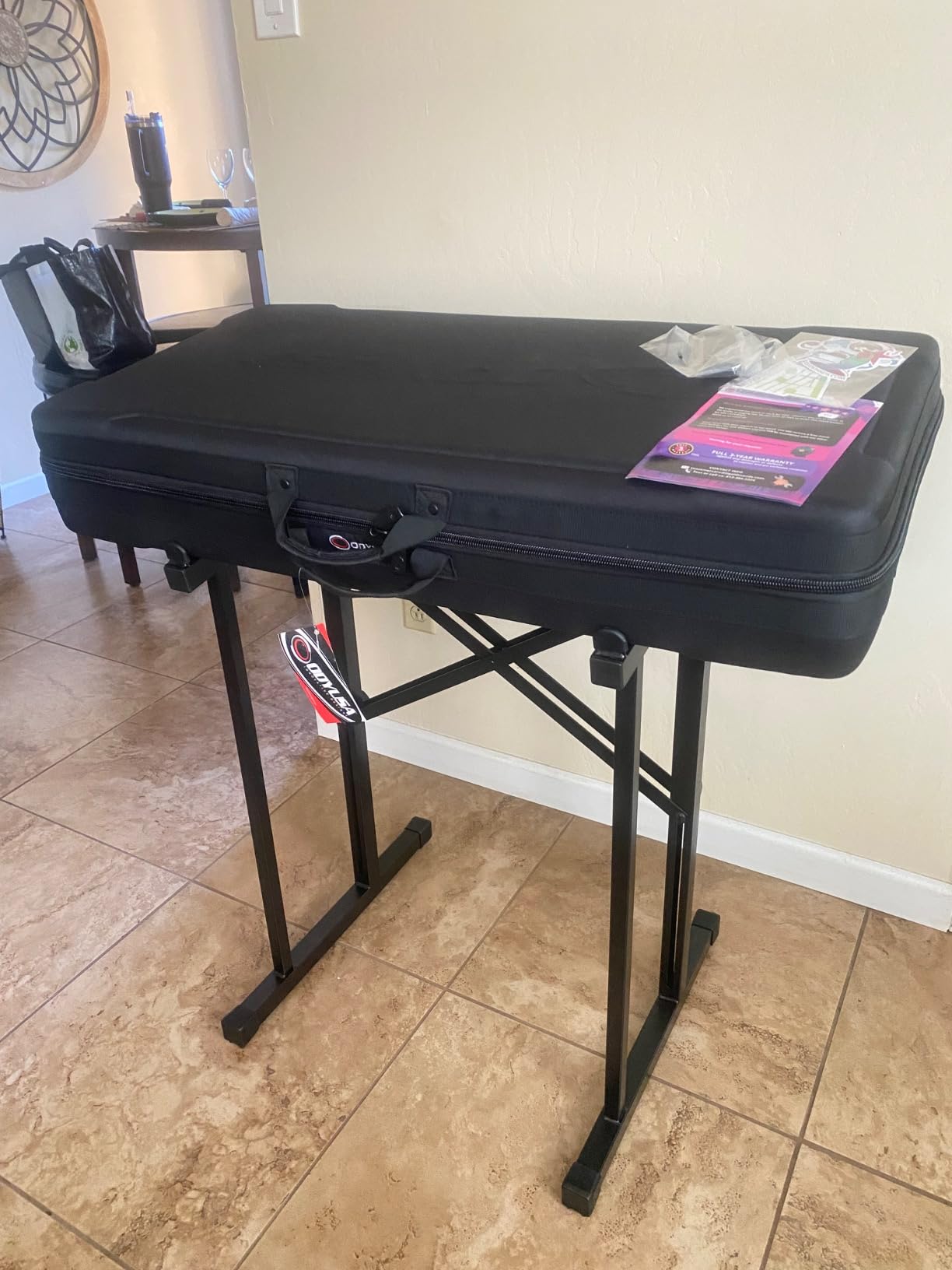 Liquid Stands Portable Audio Mixer Stand - Angled Foldable & Adjustable Studio Music Mixer Synth, MPC Stand For Drum Machines, DJ Turntables, Audio Rack Music Equipment & More customer photo 1