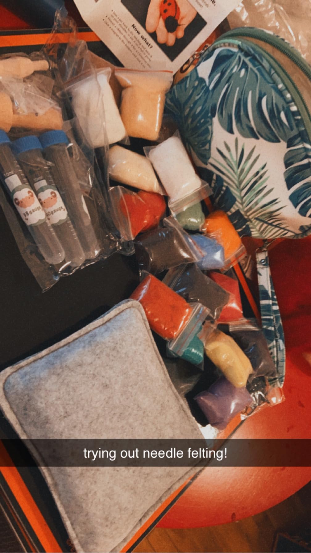 IMZAY Needle Felting Kit 18 Colors Wool Felting Kit Wool Roving Set | Needle Felting Starter Kit with Storage Bag Needle Felting Tools, Wool Felt Tools for Felted Animal Needle Felting Supplies customer photo 1