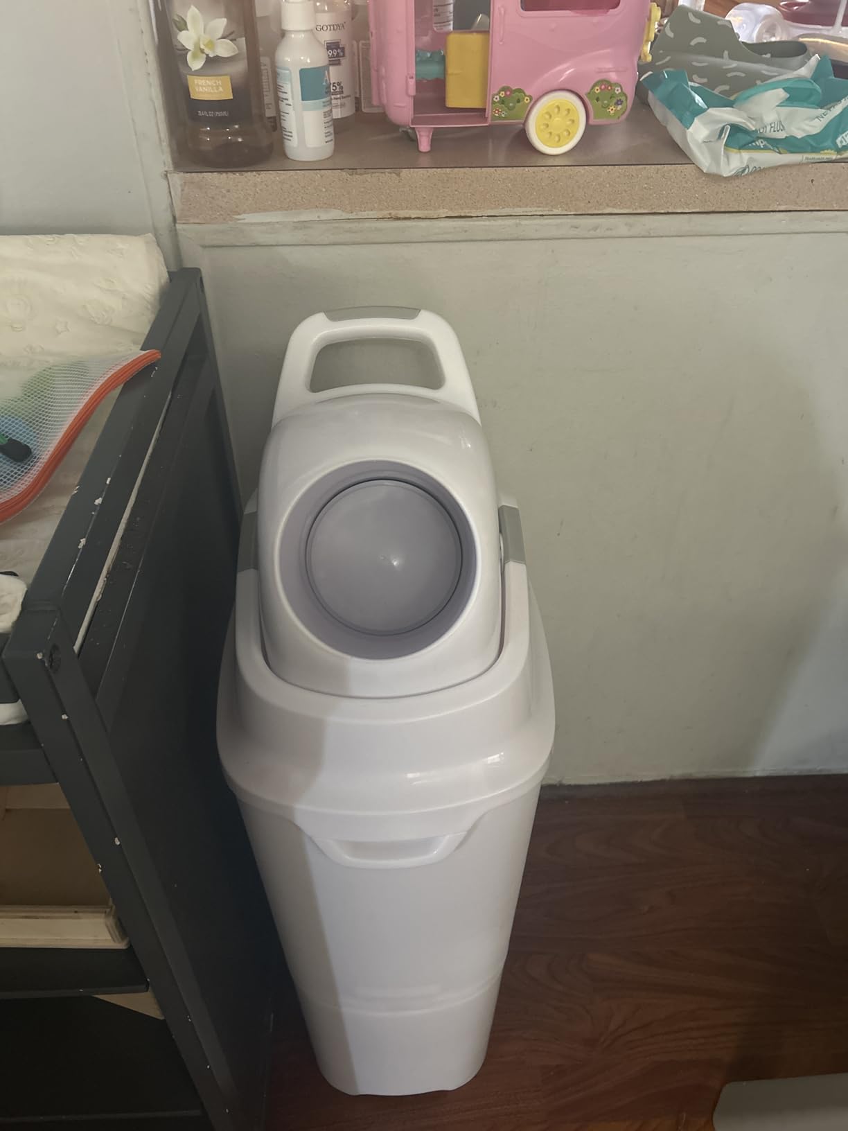 Foundations Tall Diaper Pail with Airtight Lid, Gray customer photo 1