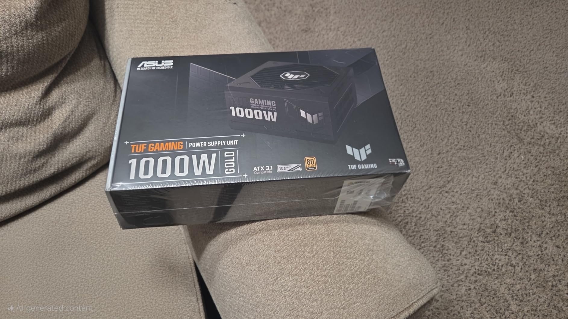 ASUS TUF Gaming 1000W Gold (1000 Watt, ATX 3.1 Compatible Fully Modular Power Supply, 80+ Gold Certified, Military-Grade Components, Dual Ball Bearing, Axial-tech Fan, PCB Coating, 10 Year Warranty) customer photo 1
