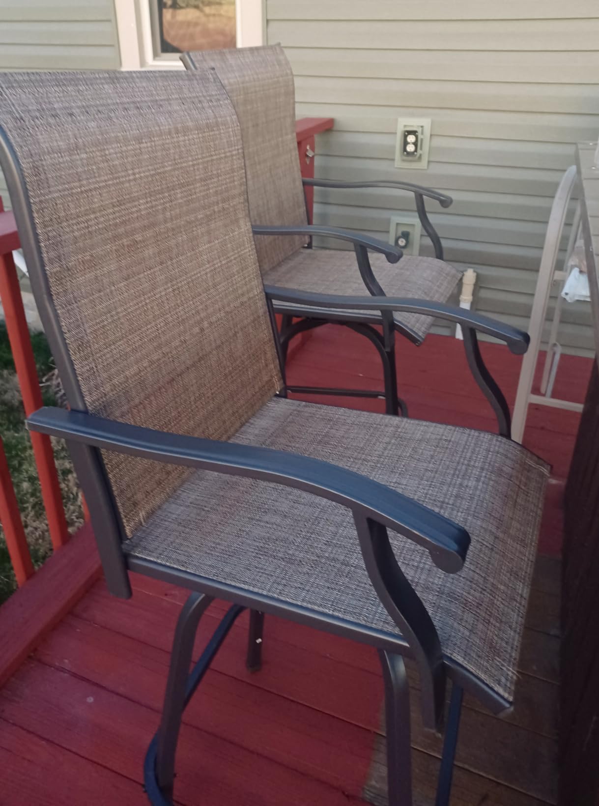 Devoko Patio Swivel Bar Set 3 Pieces customer photo 2