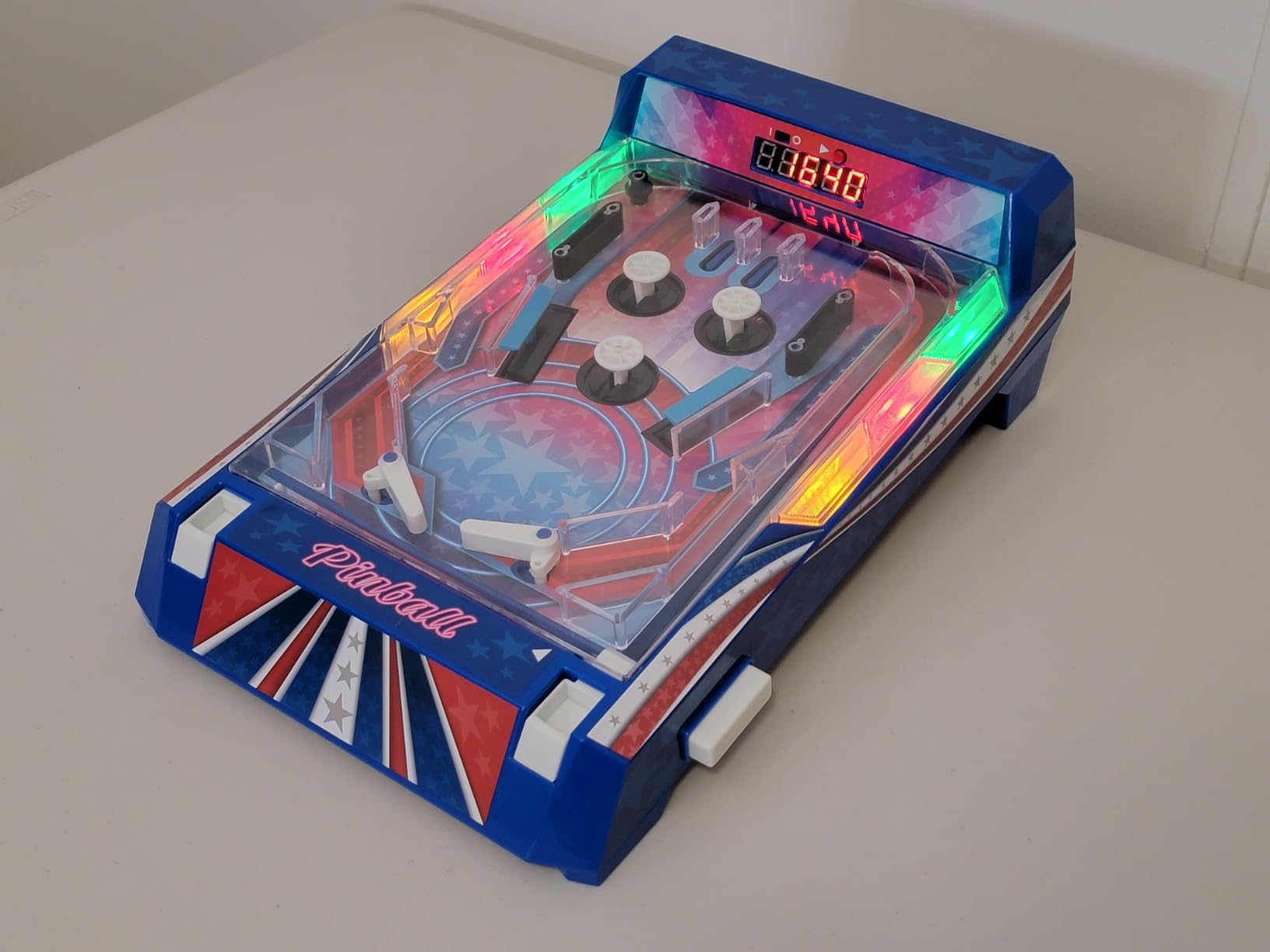 Merchant Ambassador Retro Arcade Electronic: Pinball - Tabletop Game, Vibrating Bumpers, LED Lights, Sound Effects, 1 Player, Ages 6+ customer photo 2