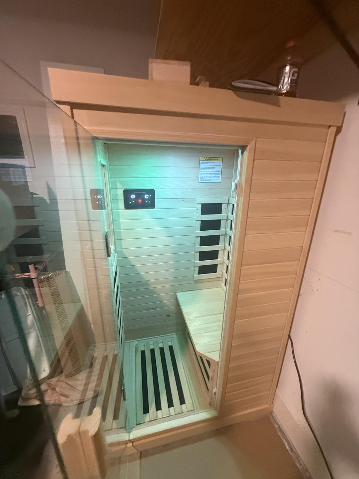 OUTEXER Far Infrared Sauna Home Sauna Spa Room Canadian Hemlock Wood 1200W customer photo 1